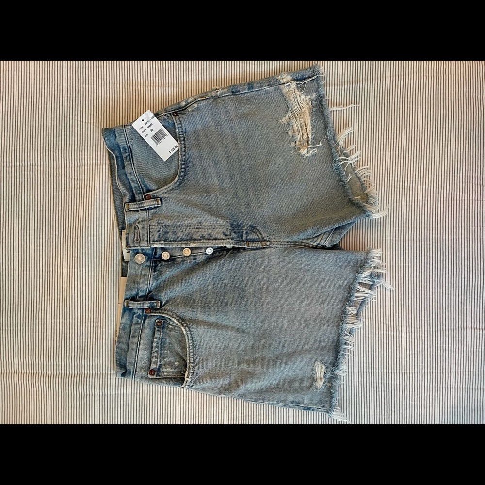 Agolde Riley Distressed Denim Shorts